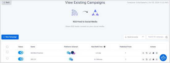 View and manage your RSS feed settings