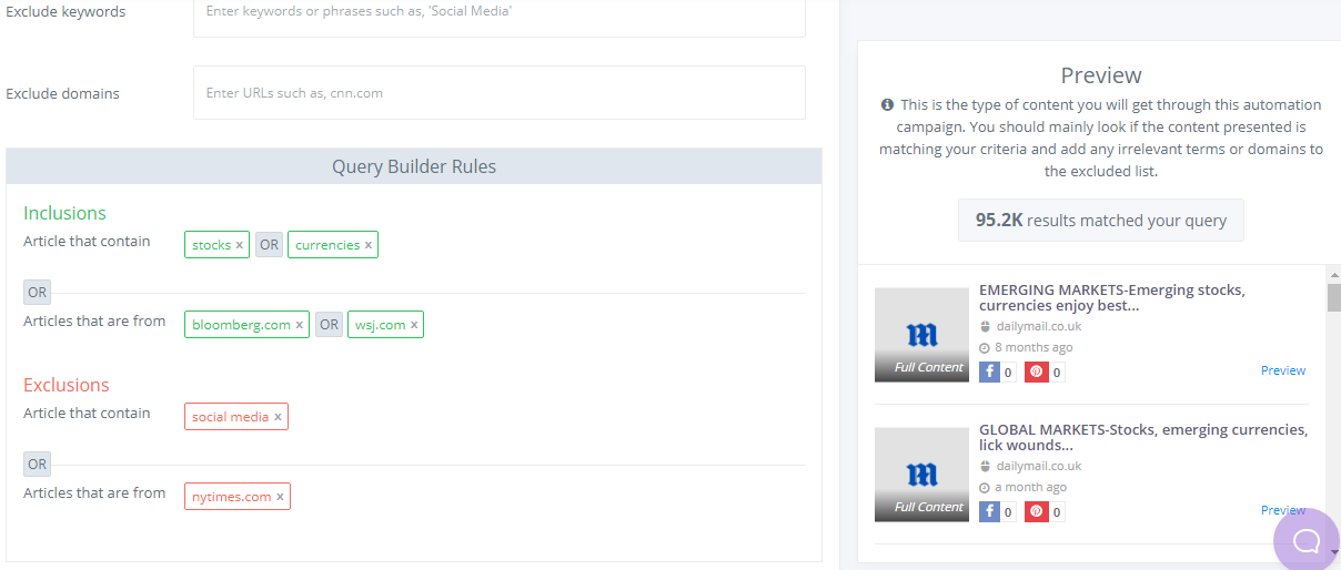 Content discover - Contentstudio