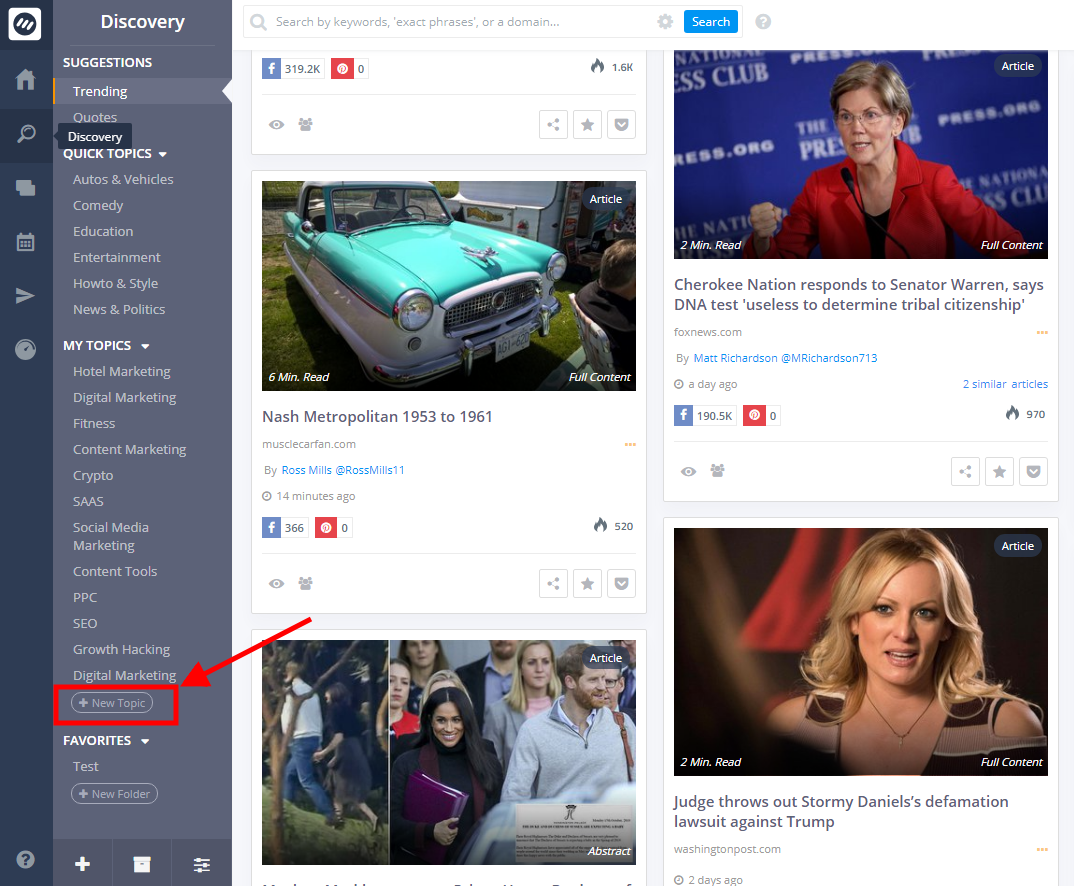 content curation tools - ContentStudio
