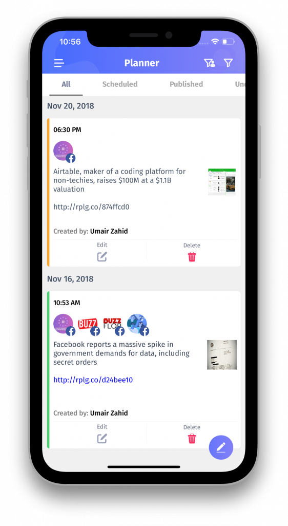 Content planning - ContentStudio