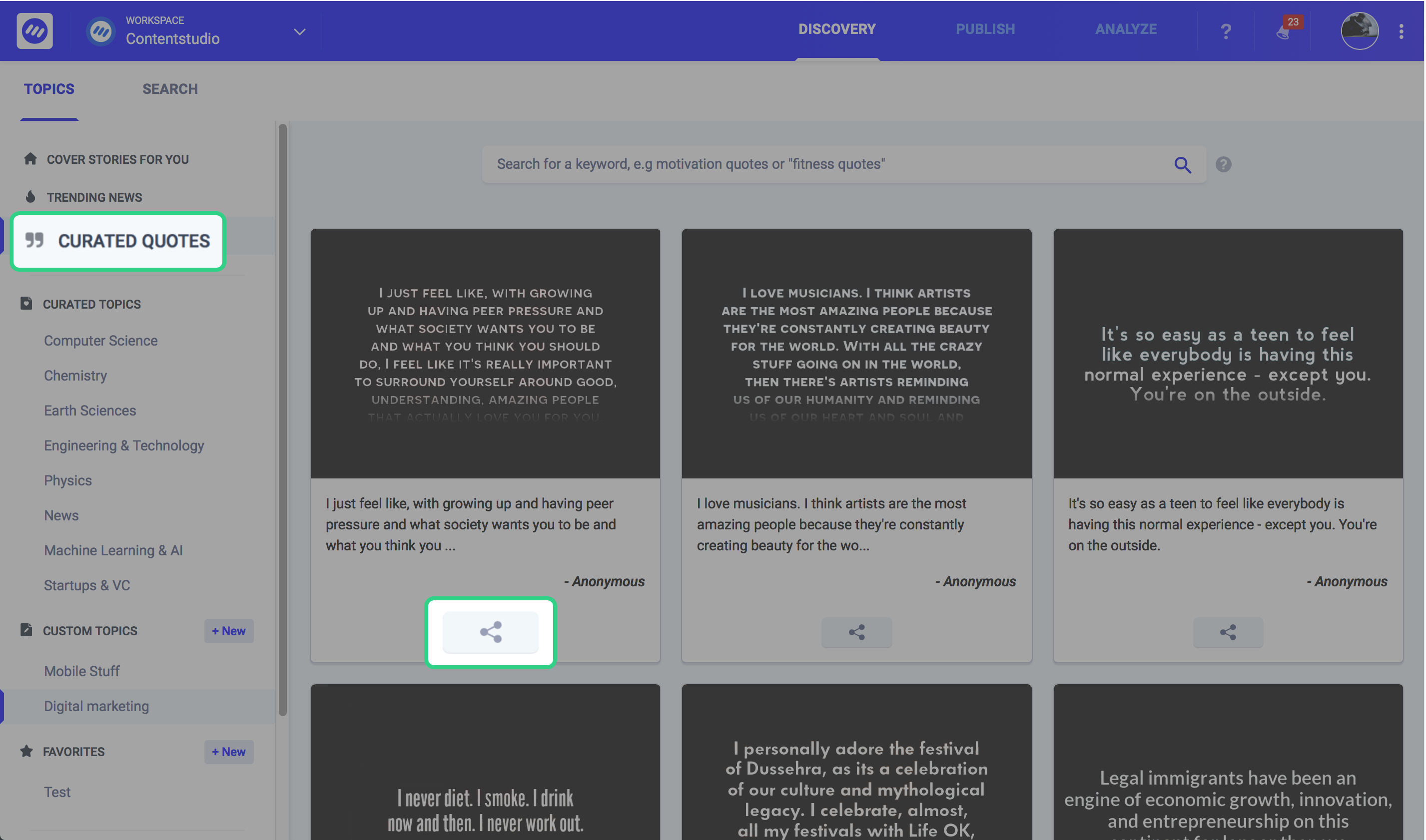 content marketing tools - ContentStudio