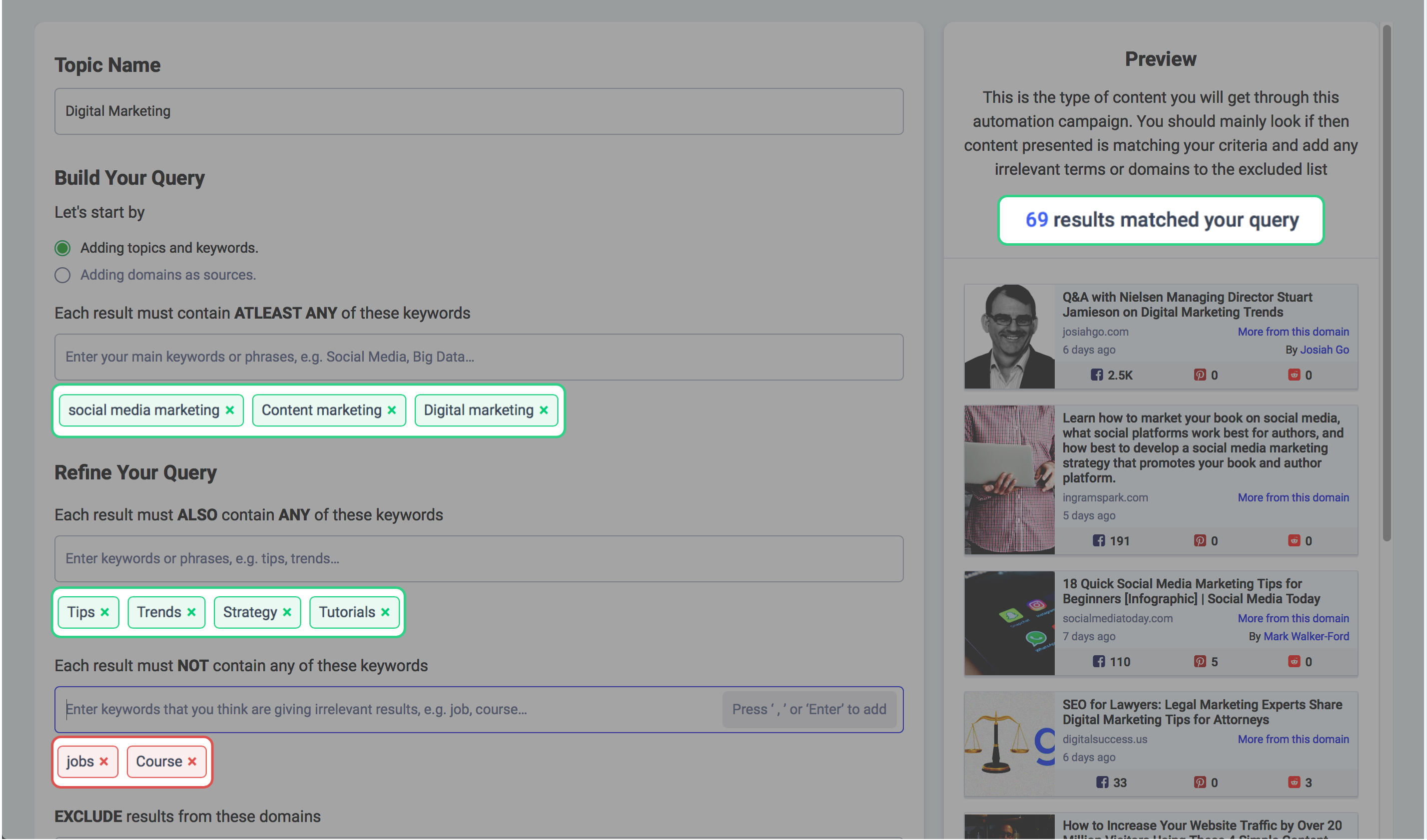content discovery - ContentStudio