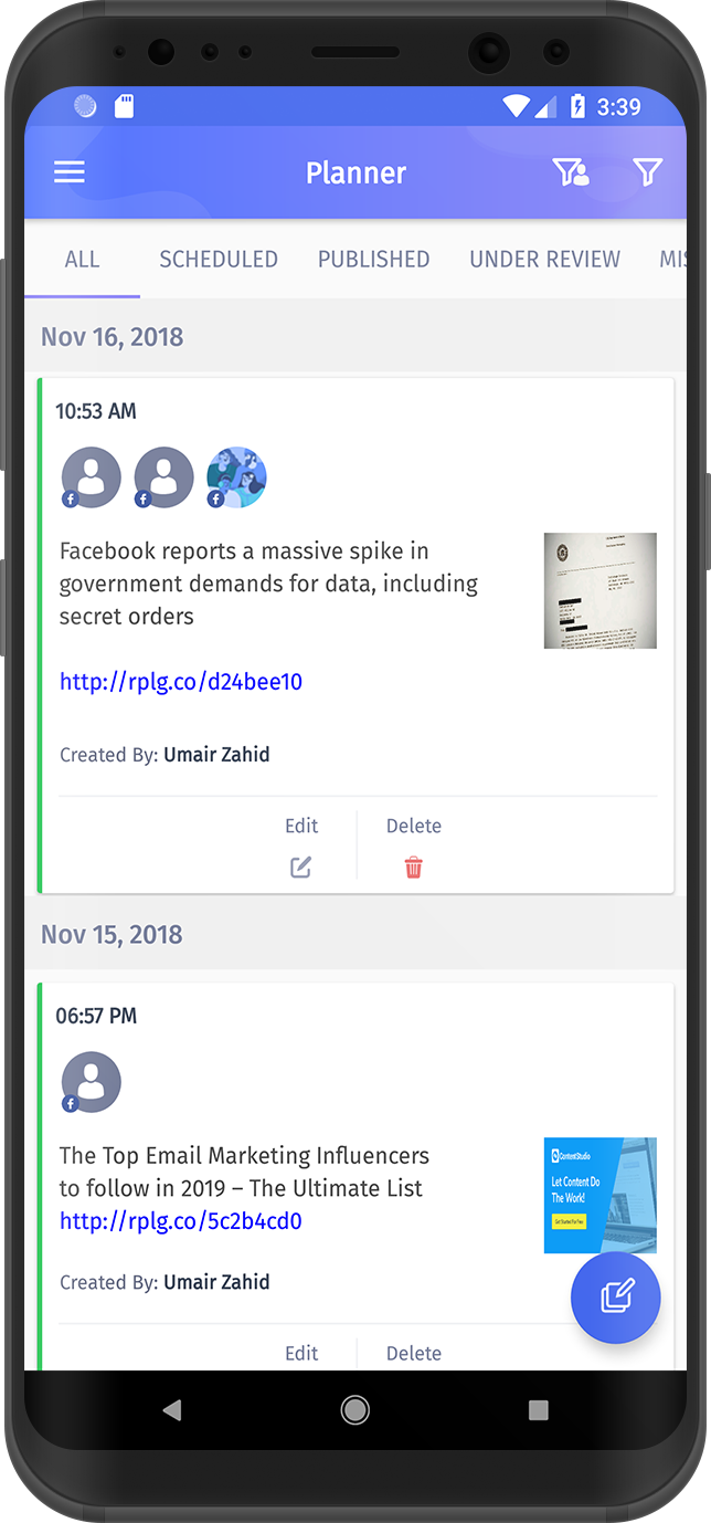 Android App Planner - ContentStudio