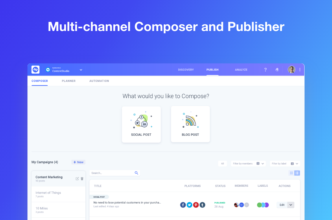 Product hunt kit - ContentStudio