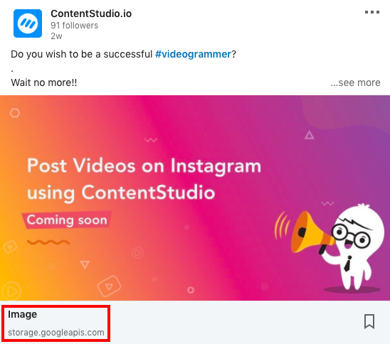 LinkedIn Upload - ContentStudio