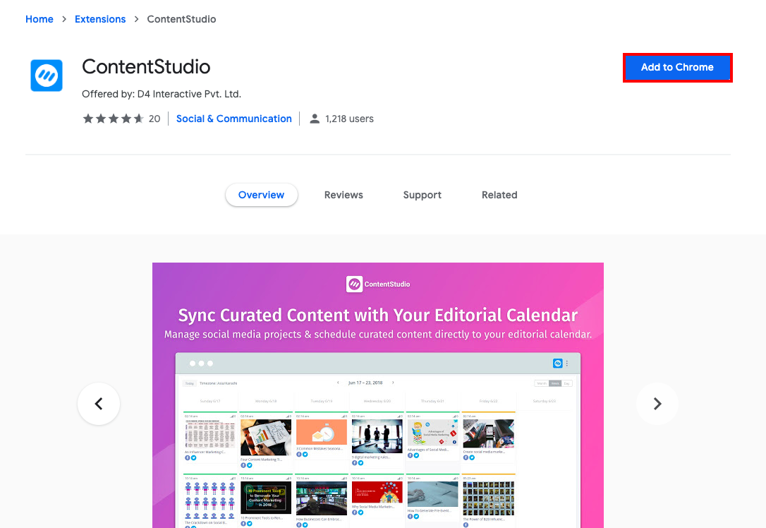 ContentStudio Chrome Extension