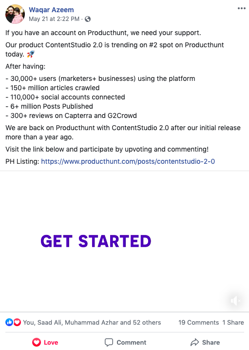 PH Social Share - ContentStudio