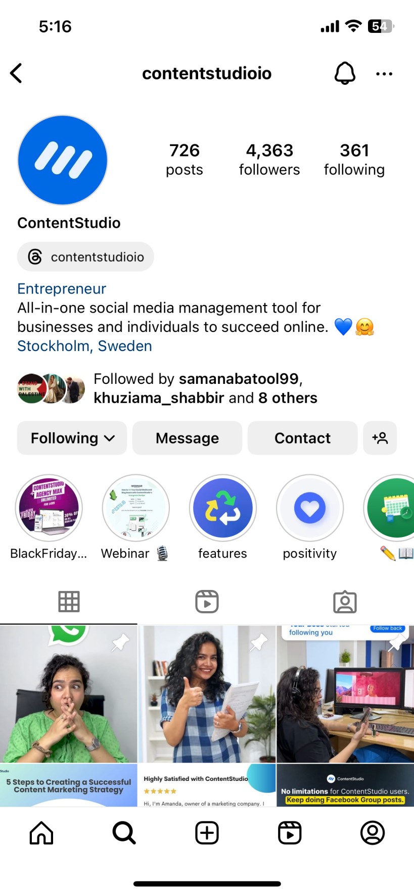 contentstudio instagram profile