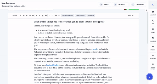 version history - ContentStudio
