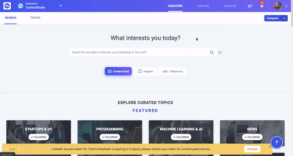 Timezone Settings - Workspaces ContentStudio