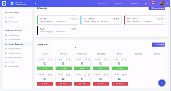 Editing Queue Slots - ContentStudio