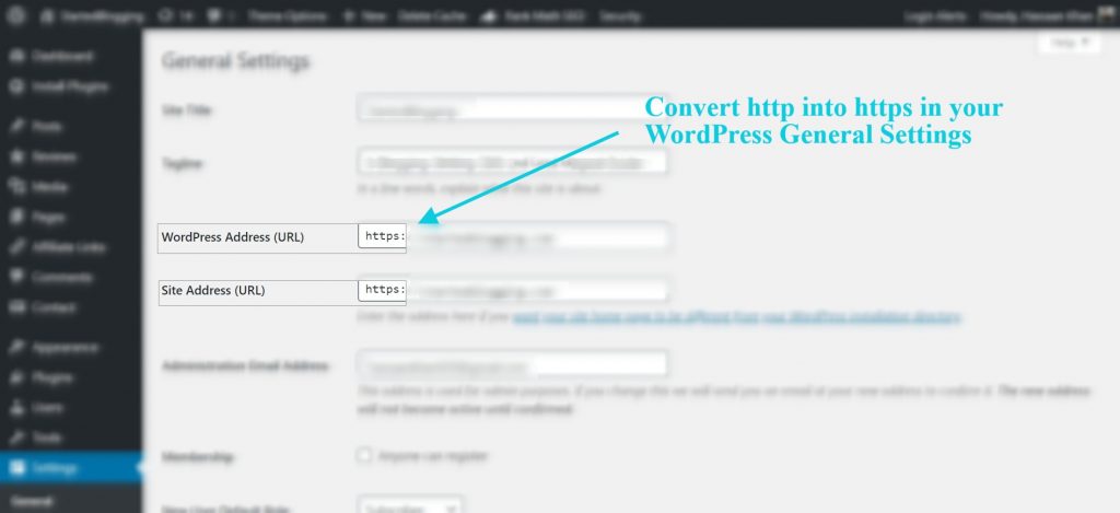 https:// security over http:// - choosing https:// from cpanel wordpress