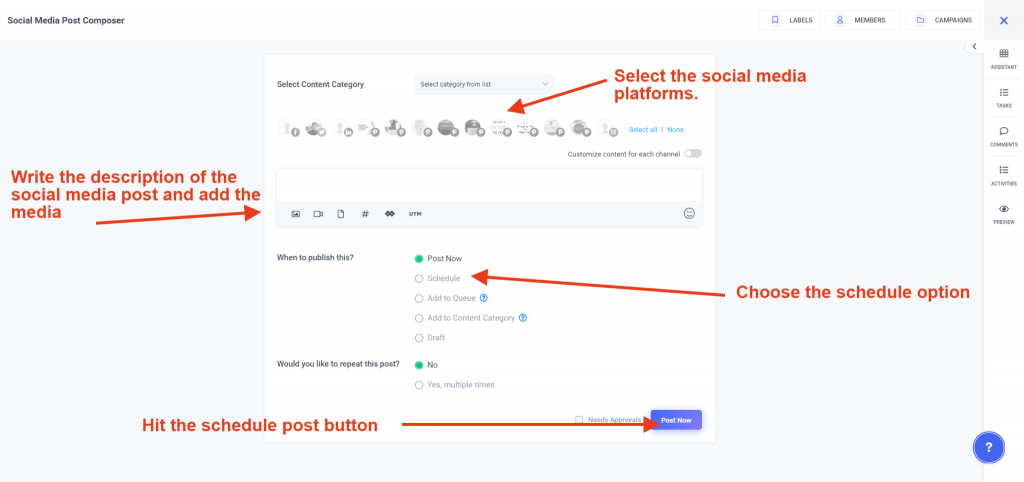 social media scheduling