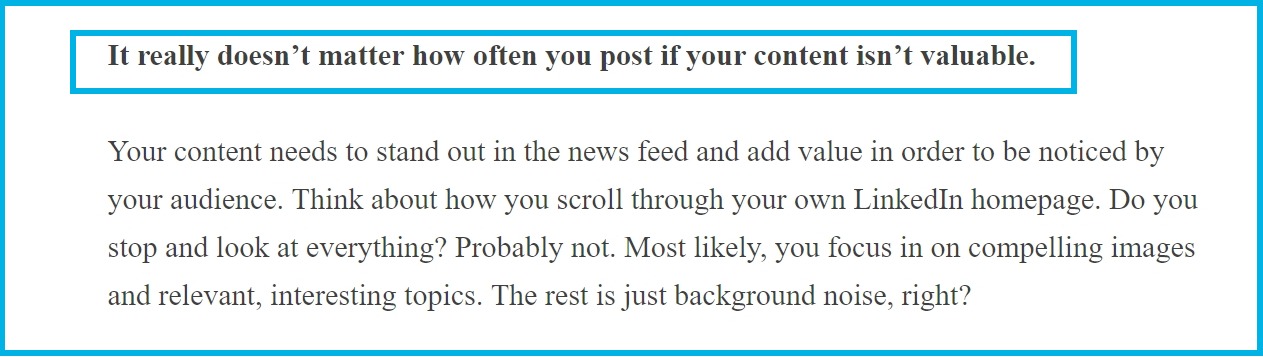 valuable content on linkedin