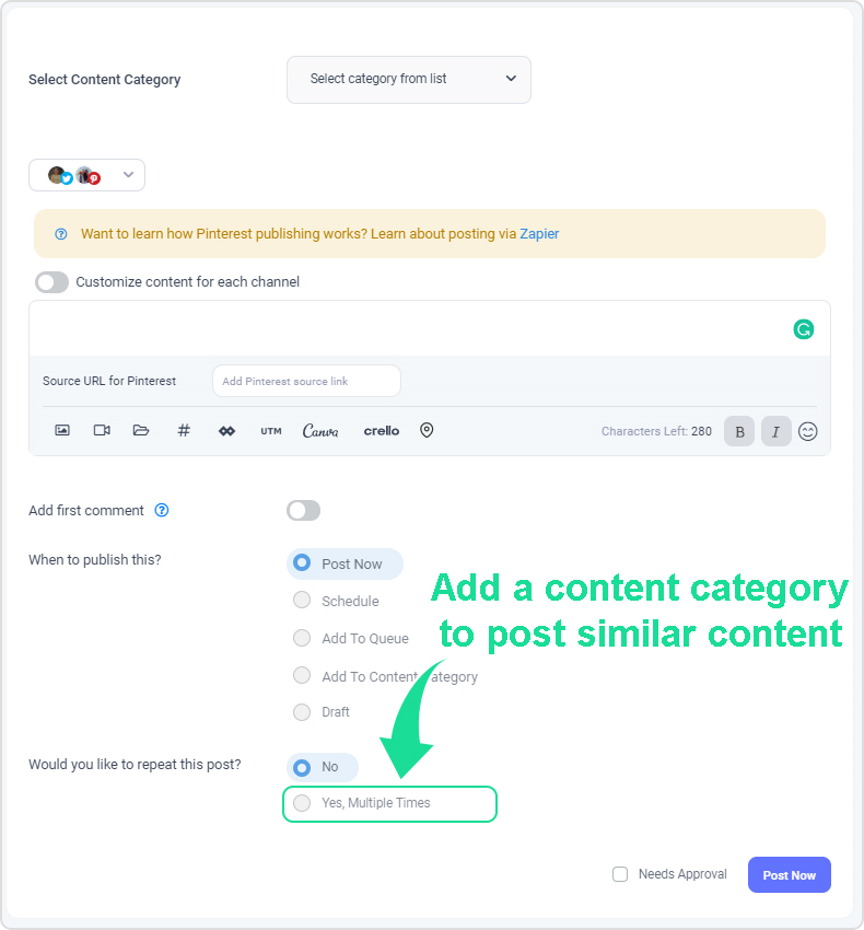 schedule contnet for posting