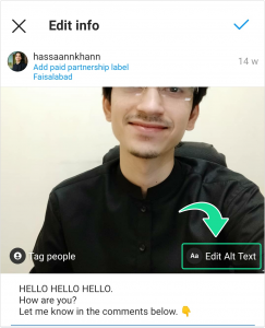 Edit Alt text on Instagram 