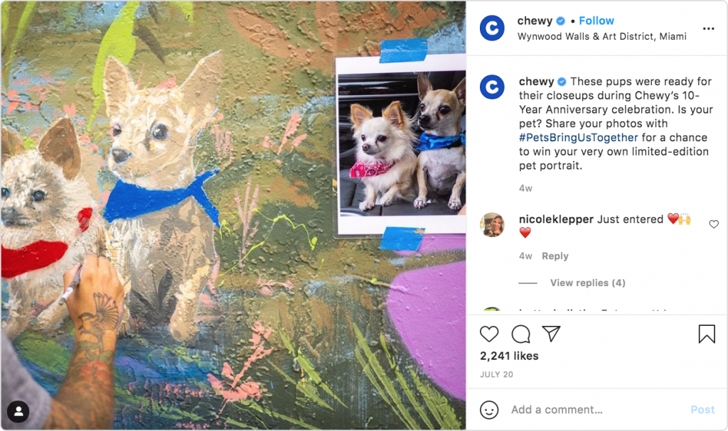 Chewy- PetsBringUsTogether - how to use hashtags