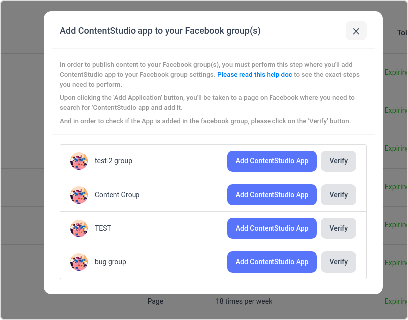 Facebook group app install