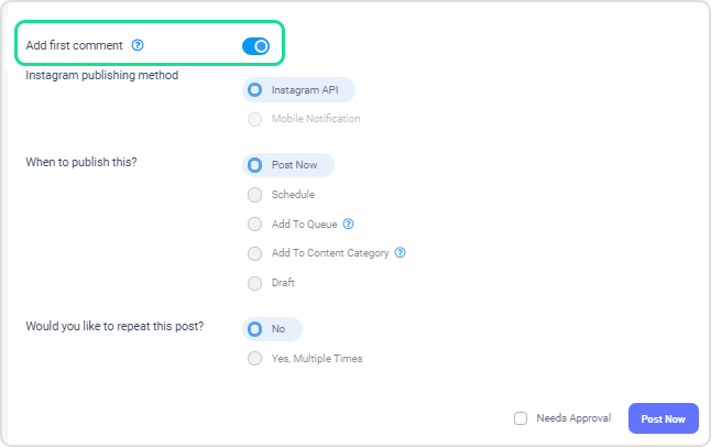 Instagram Hashtags for First Comment with ContentStudio