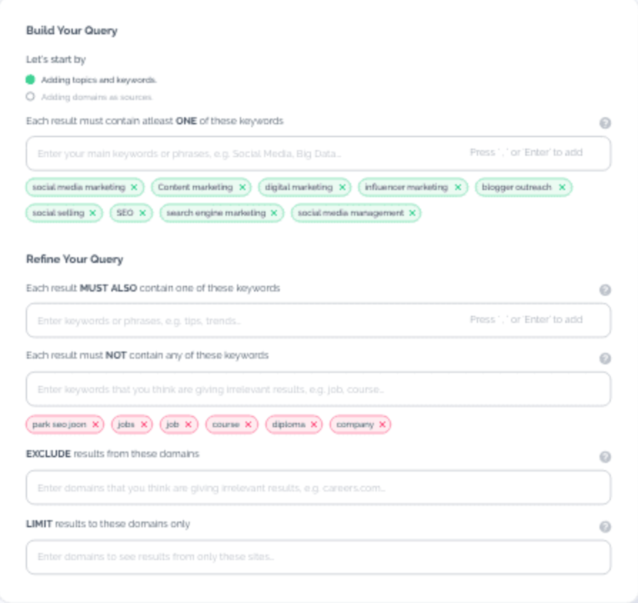 ContentStudio Query Builder