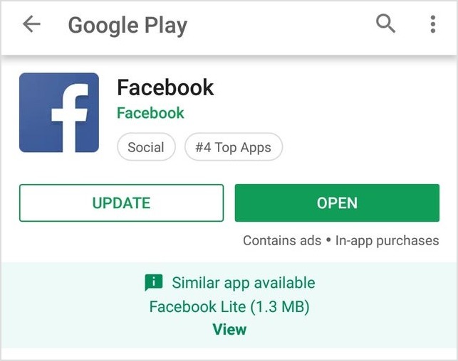 Update Facebook