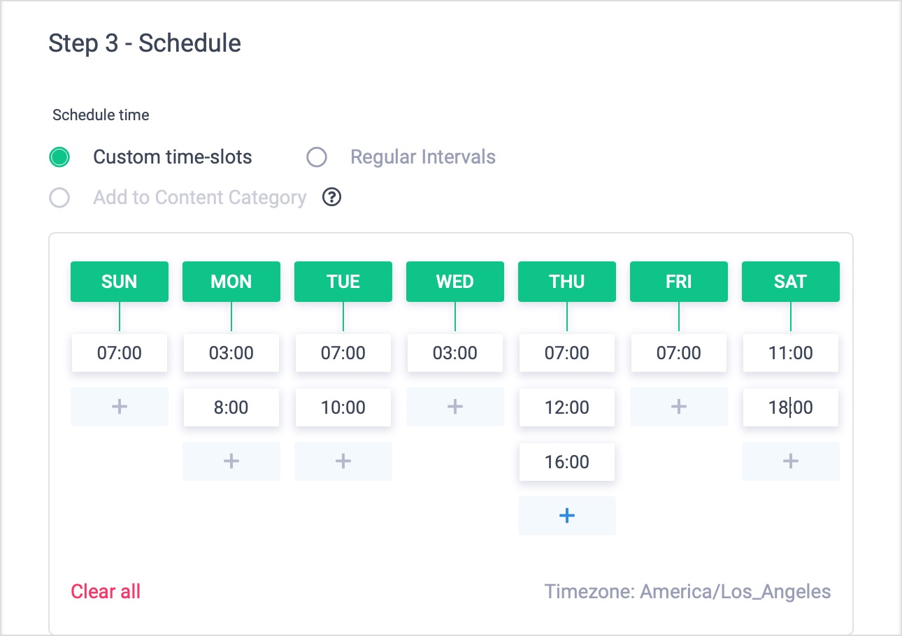 Custom time slots 