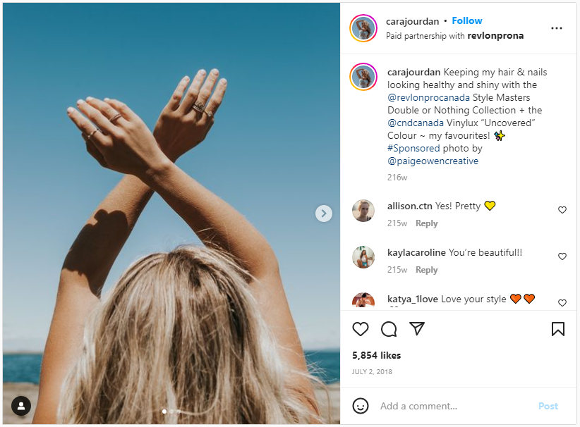 Instagram paid collaboration