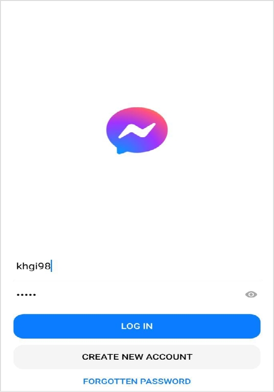 enter-login-credentials in messenger