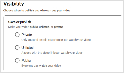 Choose YouTube Shorts Visibility