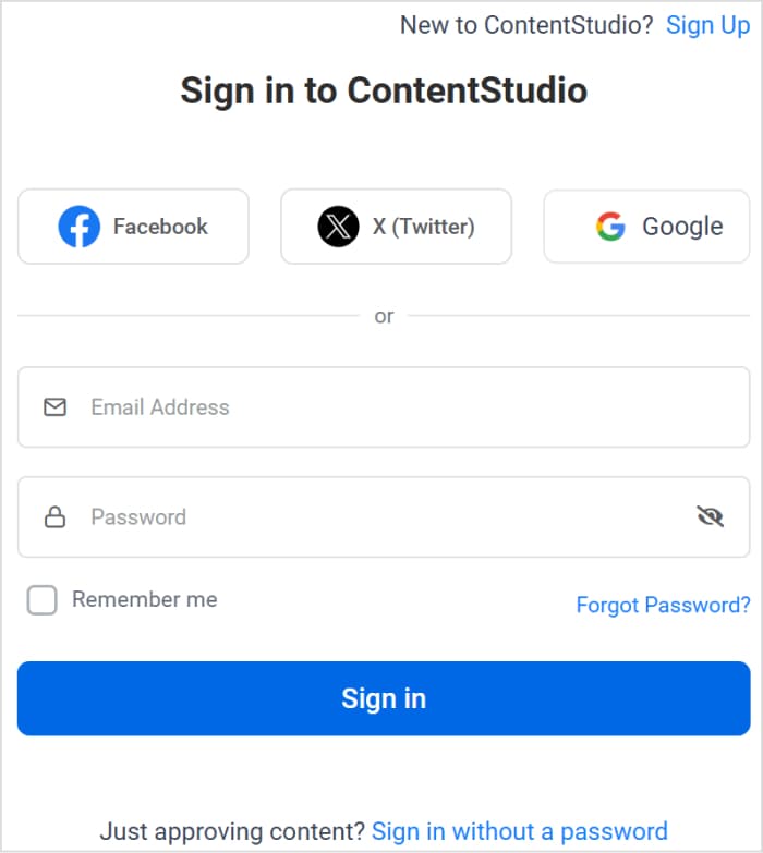 ContentStudio Login