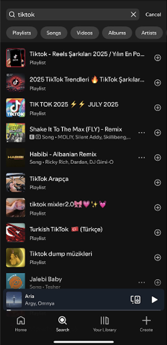 "TikTok" in Spotify
