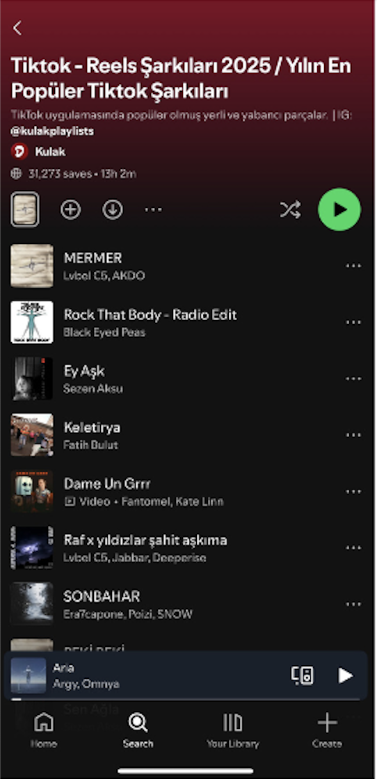 Browse the "Playlists" section