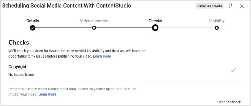 YouTube Checks