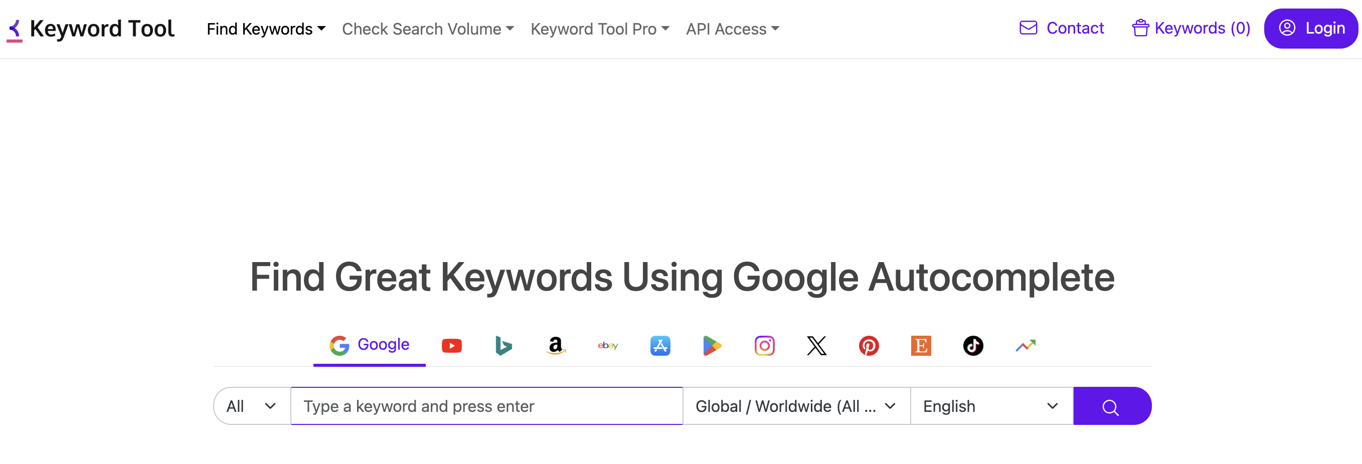 Keyword tool for Instagram - Specialized keyword research
