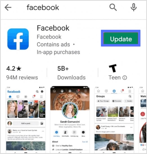 Update Facebook App