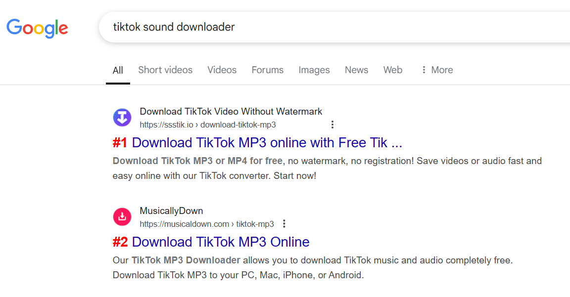 search tiktok sound downloader