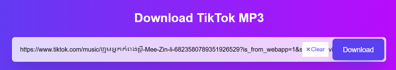 Paste the URL and download MP3