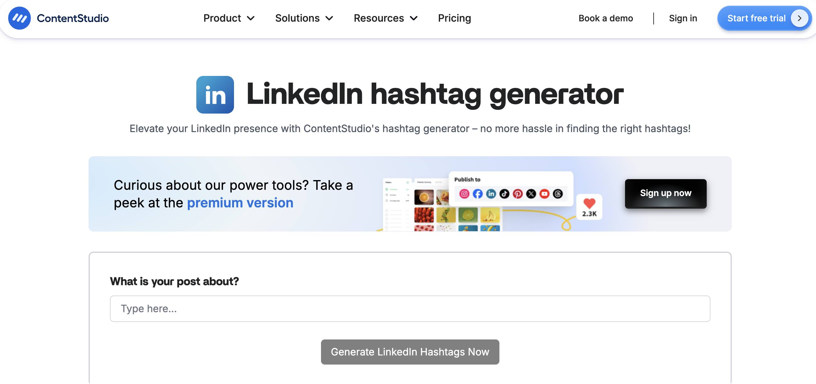 LinkedIn hashtag generator