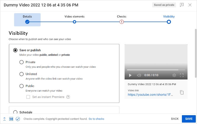 choose publishing date and time