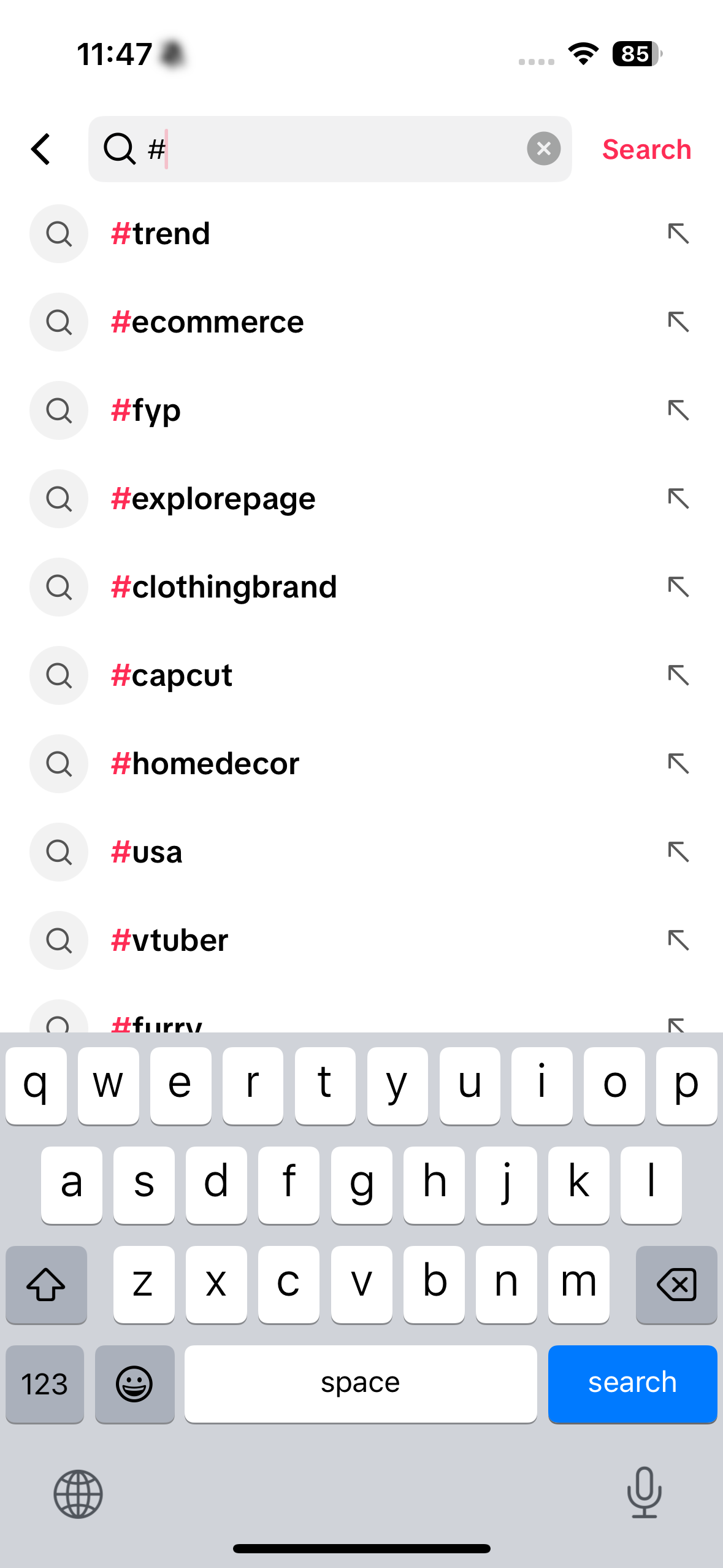 TikTok hashtags
