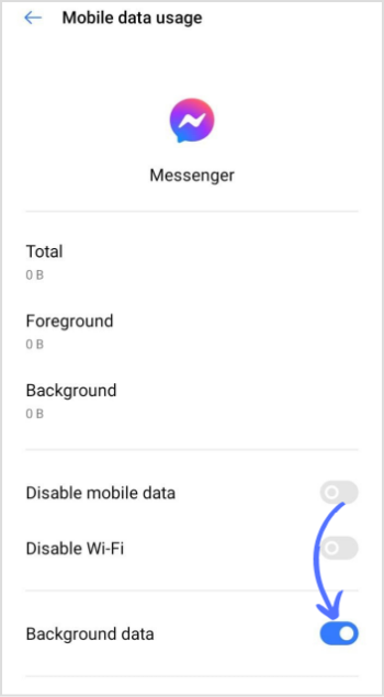 Background data usage