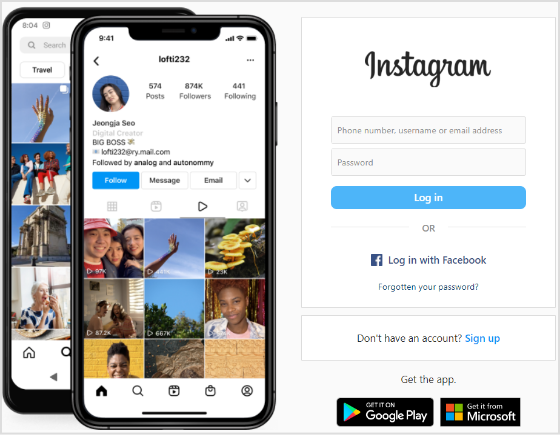 Open Instagram on PC