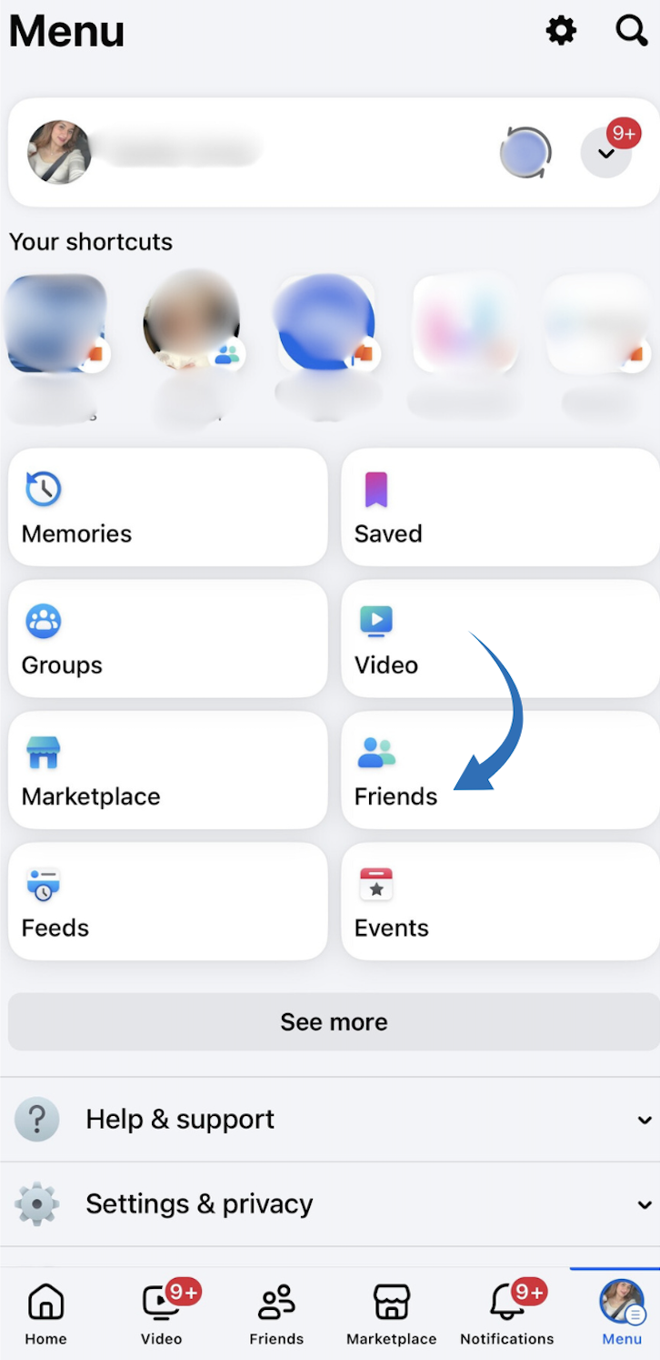 friend requests on Facebook mobile app
