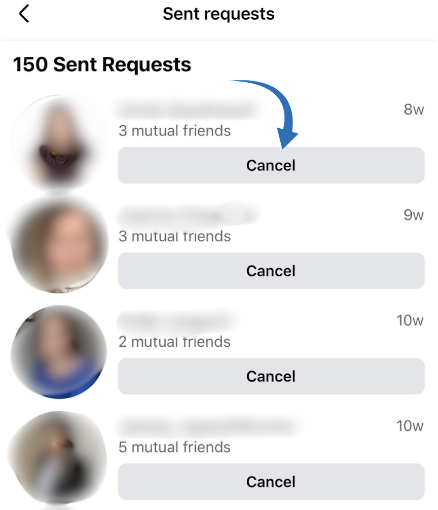 cancel any pending friend requests