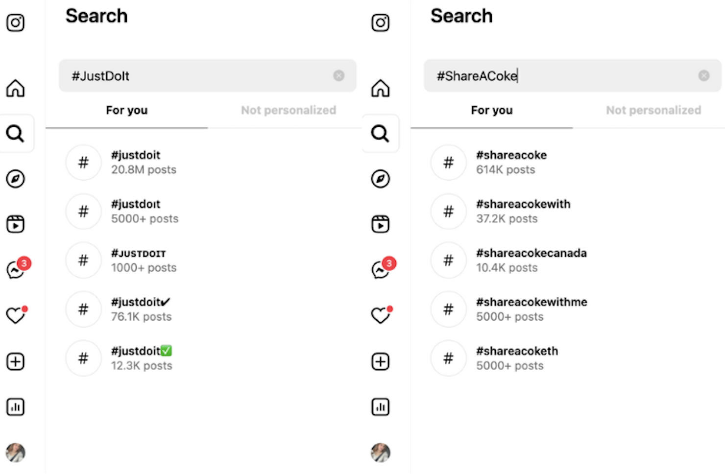 Branded hashtags
