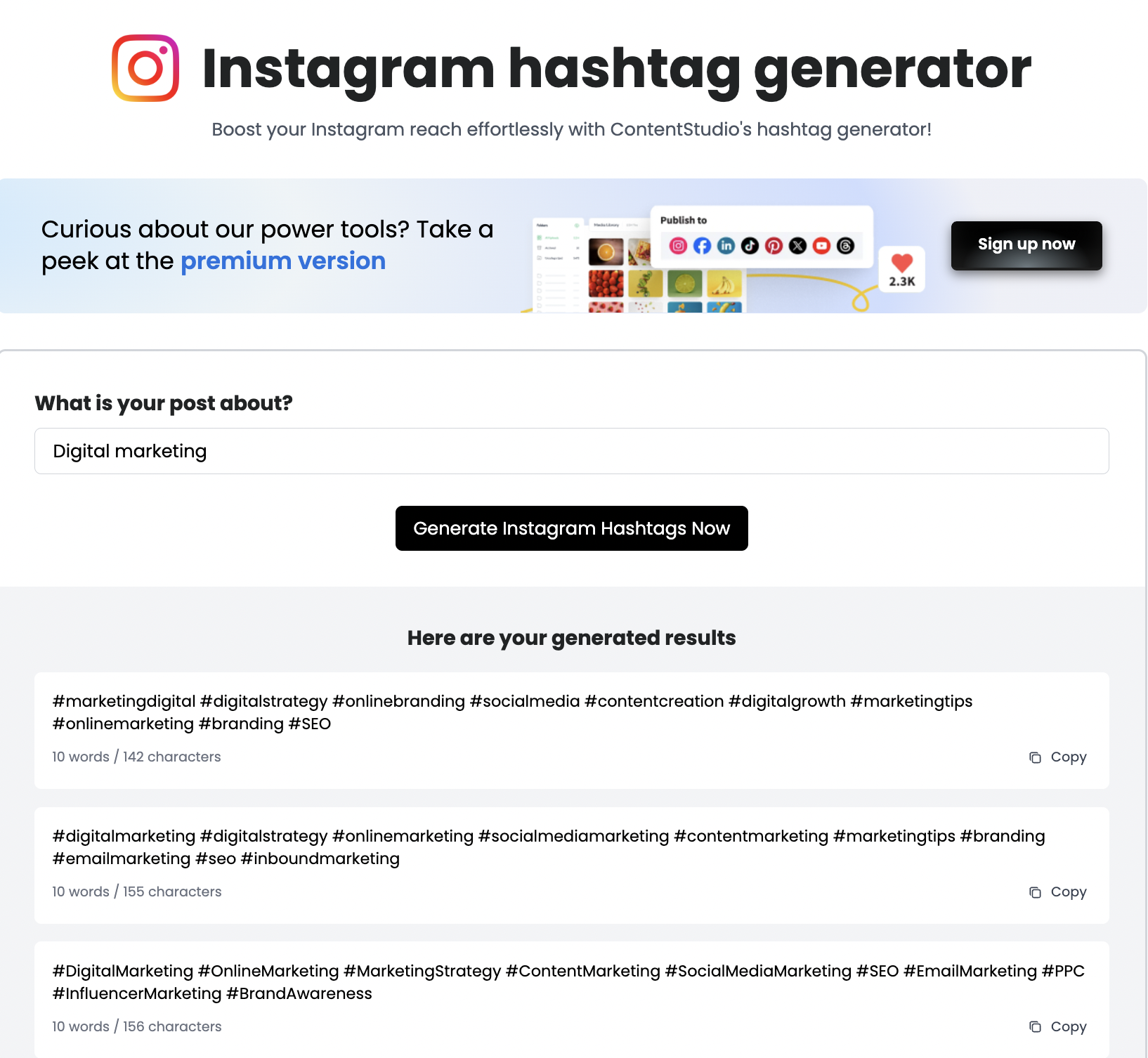 Instagram Hashtag Generator
