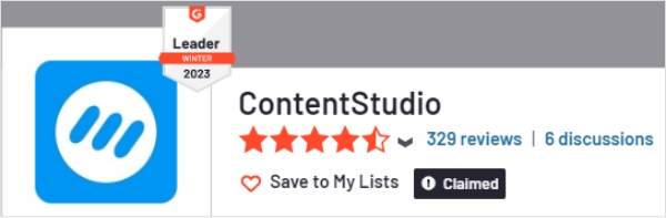 Contentstudio G2 rating