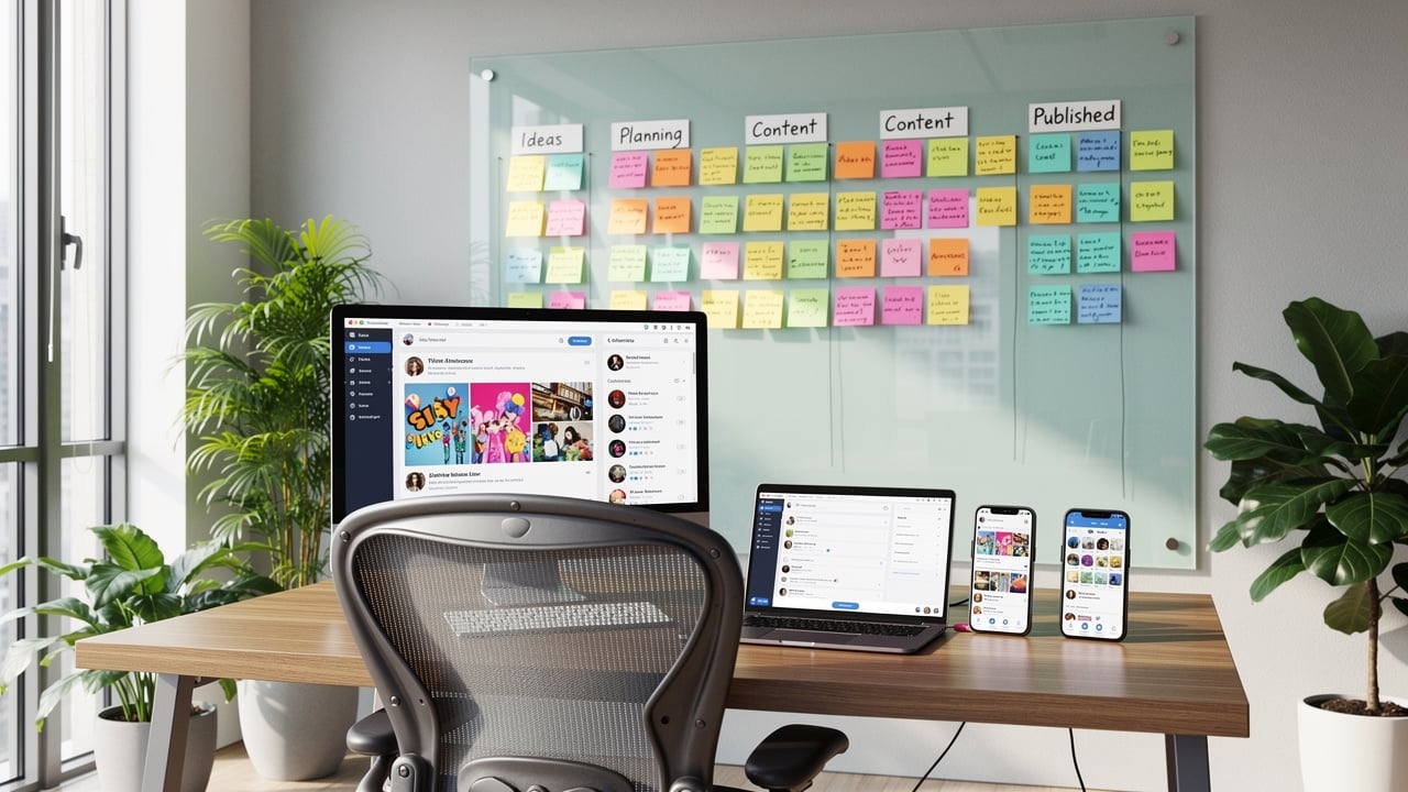 multi-platform social media content calendar setup