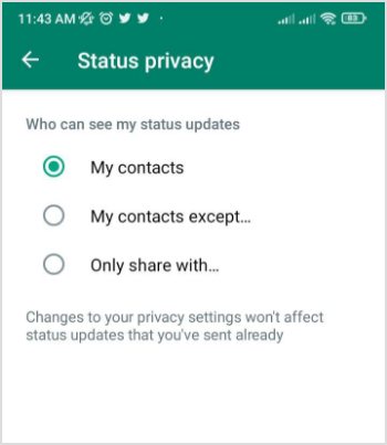 status privacy