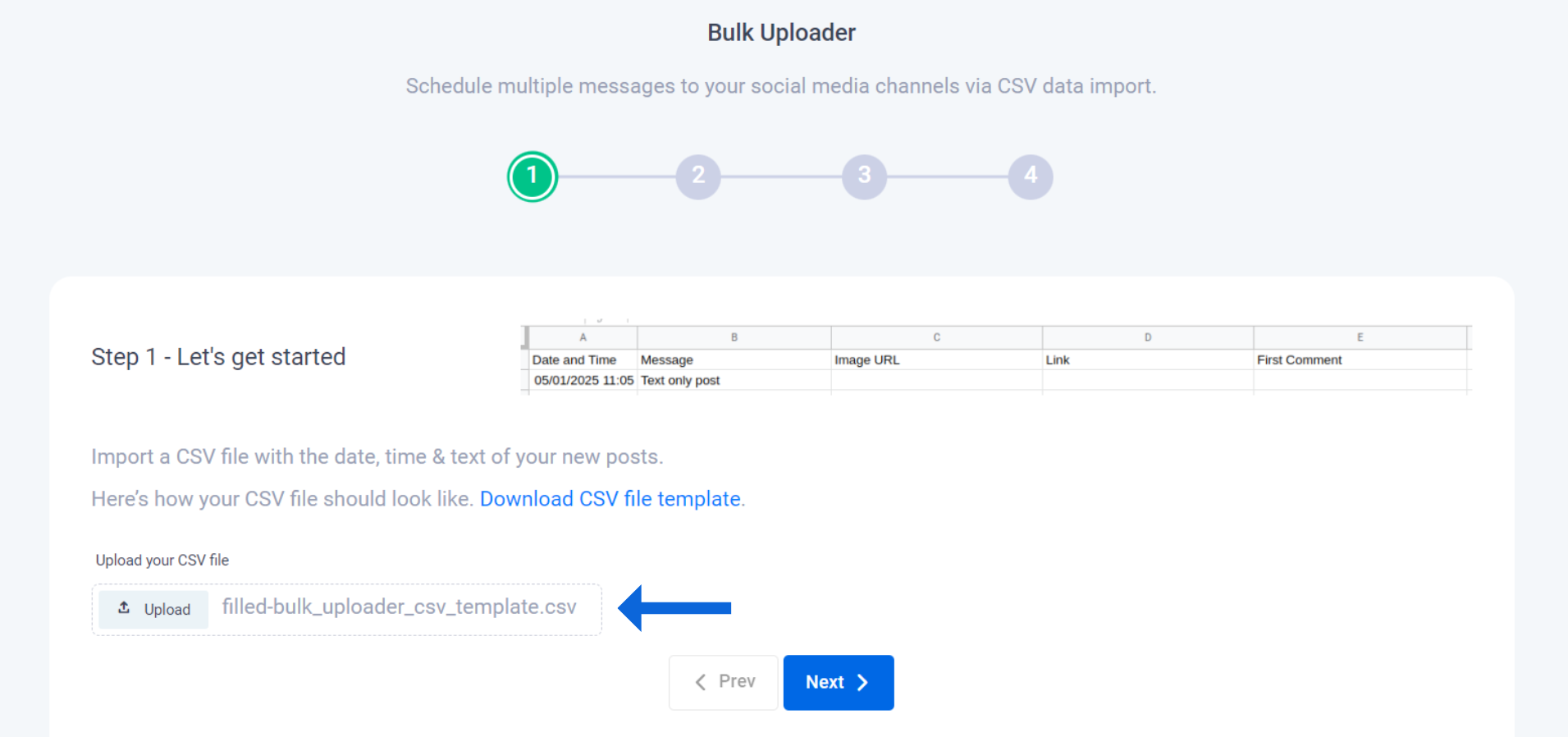 Download CSV file template